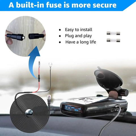 Radar Detector Hardwire Kit for Escort, Valentine One, Uniden, Beltronics, Cobra with RJ-11 Style Jack and installation features.
