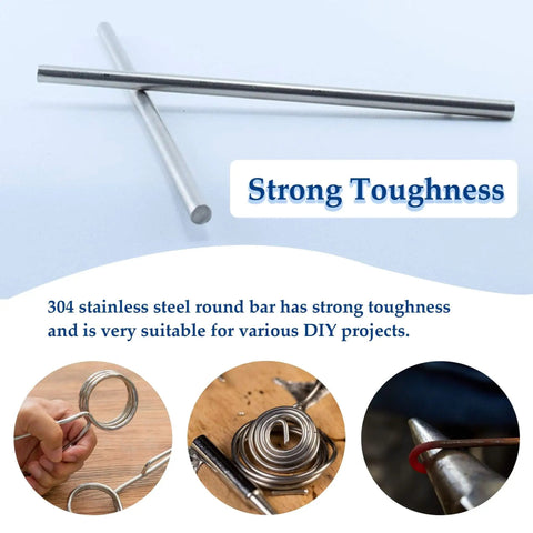 Durable 12 Pack 3mm By 300mm Stainless Steel Round Rods Dope For DIY Projects And Metalworking Apalie 304 Stainless Steel