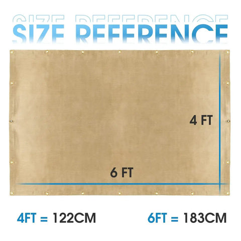 Heavy Duty Fiberglass Welding Blanket 2 Pack 4x6Ft Fireproof Insulation Mat One Third Inch Thick With Grommets size reference