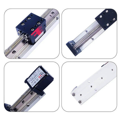 Mini Linear Guide Rail Stage With Nema 14 Stepper Motor, 50 To 300mm Stroke, 0.02mm Repeatability, DIY CNC Motion Components