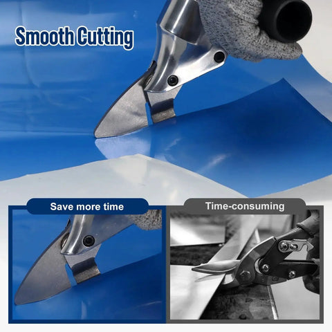 Powerful Sheet Metal Cutter Drill Attachment With 360 Degree Pivoting Handle For Quick Curved And Straight Cuts, Easily Replacing Scissors And Knives, Made From Chrome Vanadium Steel For Durable Performance VlOXO Compatible.