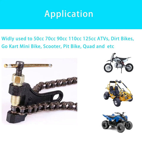 Built Tough Chain Breaker Tool For 420 428 520 525 528 530 Roller Chains Adjustable Length For ATVs Dirt Bikes