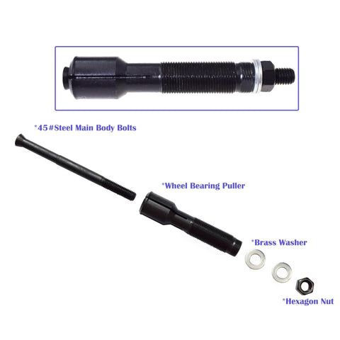 Motorcycle Wheel Bearing Removal And Installation Kit for Harley-Davidson with puller, bolts, washers, and nut displayed