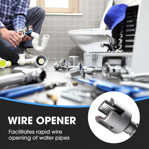 Plumber using Dual Function Pipe Threading Tool Set For One Half And Three Quarter Inch Pipes With Internal And External Threads Integrated Cutting Electric Drill Compatible PVC Water Pipe Threader Kit Two Piece Set