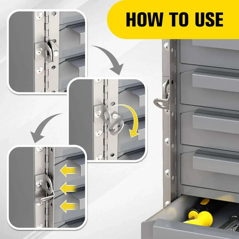 Gray Metal Tool Storage Cabinet With 9 Drawers With Dividers, All Welded Steel Construction For Rugged Durability, usage instructions.