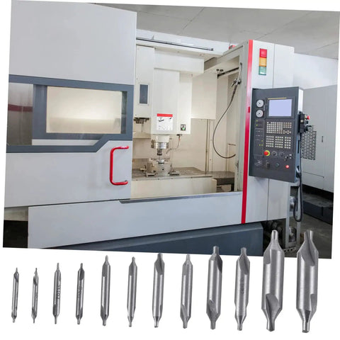 High Speed Steel Center Drill Bit Set With 60 Degree Chamfering For Woodworking And Metalworking 12 Piece Pro Grade Precision Centering Kit For Accurate Holes From KALLORY on display in workshop