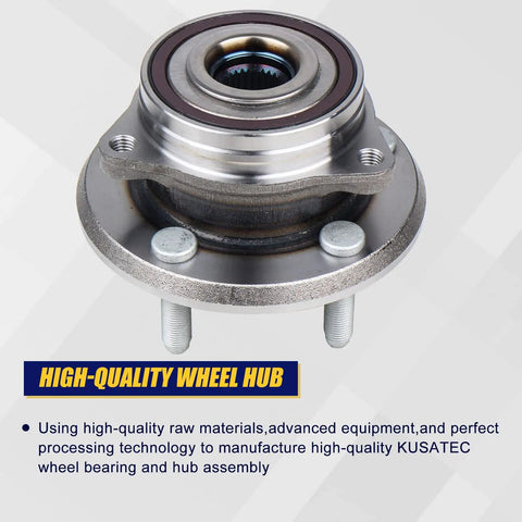 Front Wheel Bearing And Hub Assembly 513324 For Dodge Durango 2011 Through 2020 And Jeep Grand Cherokee 2011 Through 2019 With ABS 5 Lug Pattern Drop In Ready Replacement, front view