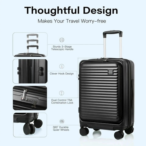Carry On Luggage That Fits Overhead 20 Inch Expandable Hardside Polycarbonate Case With Spinner Wheels TSA Lock Airline Approved