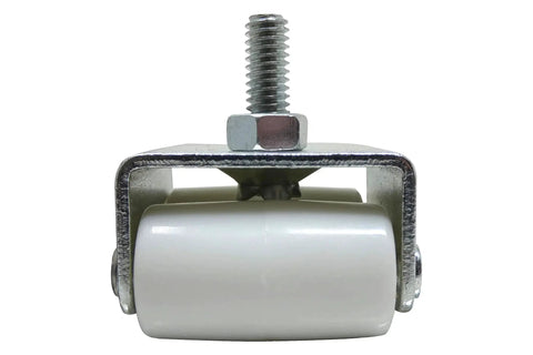 7/8-Inch Threaded Stem Appliance Caster Set With Dual Wheels White 4-Pack Low Profile 1-1/2-Inch Wide Twin Wheels Jam Nuts