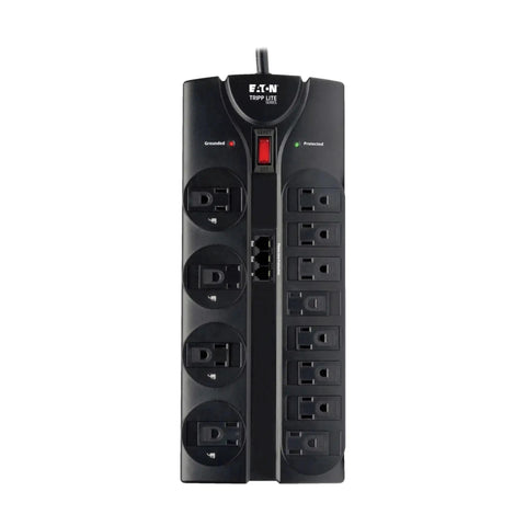 TLP1208TEL Home Theater Surge Protector Power Strip With 12 Outlets, Flat Plug, 8ft Extension Cord, 2160 Joules Of Surge Protection
