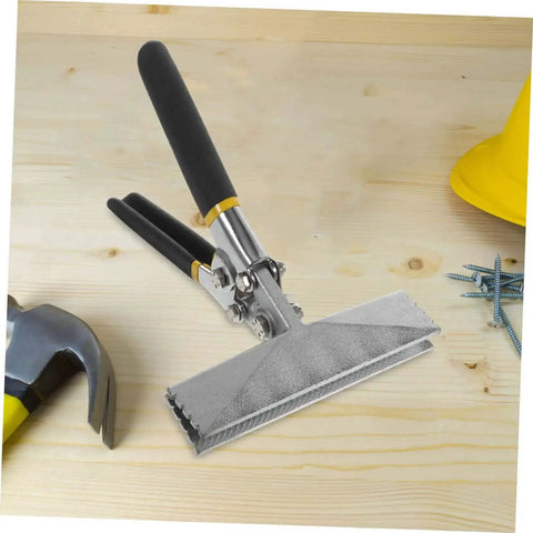 DIY Sheet Metal Seamer Kit with Manual Double Handle Seamer and Duckbill Pliers on wooden surface, tools for metal bending projects