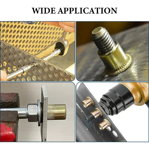Rivet Nut Kit 240 Pcs Dope Six Size Set With 6-32 8-32 10-24 1/4-20 5/16-18 3/8-16 UNC Zinc Plated Carbon Steel Nutserts installation