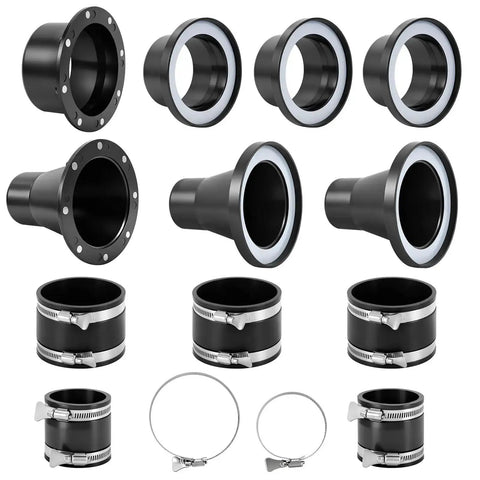 Magnetic Dust Collection Fittings For Woodworking Shops With Quick Hose Connectors Two Pack Mag Port Adapters And Five Piece Four Inch Two Point Five Inch Couplers