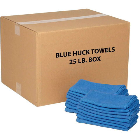 25 Lb Box 100 Percent Cotton Huck Towels Blue 15 By 25 Inch 175 Towels Pre Laundered For Janitorial Pros Food Service And Precision Instrument Applications Machine Washable
