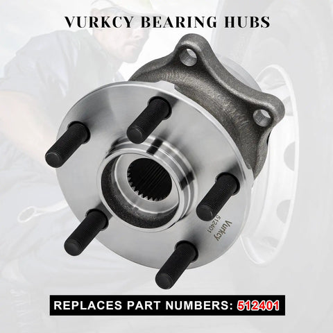 Front view of Beefed Up Rear Wheel Hub Bearing Assembly Pair For Toyota 86 Scion FRS Subaru Impreza BRZ Forester Legacy Outback 5 Lug Hubs Replaces 512401
