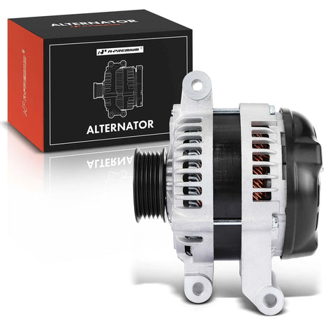Beefy 130 Amp 12V Alternator For Chevy Cobalt 2005 2007 2.2L 2.4L HHR 2006 2007 Pontiac Pursuit 2005 2006 G5 2007 Clockwise Rotation With 5 Groove Pulley Replacement 90295653 22737105 side view