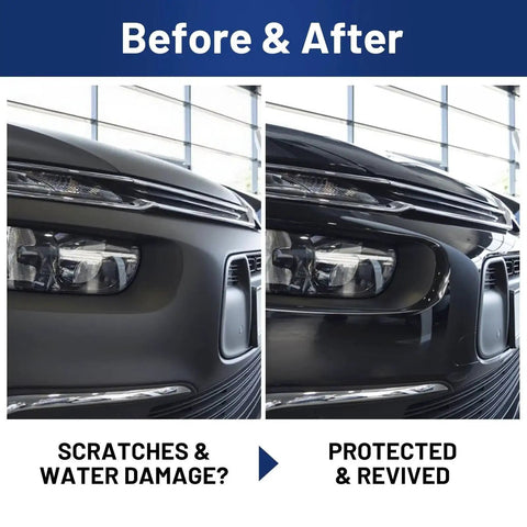 Before and after using Crystal High Gloss Auto Clear Coat Pen 1.5 Oz For Cars Touch Up And Peel Repair with scratch and gloss comparison
