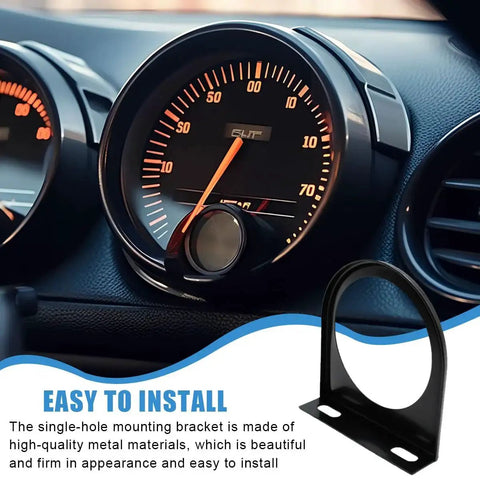 52Mm Gauge Mount Universal Pillar Pod Holder For 52mm Instrument Gauges, 2 Inch Single Hole Panel Bracket with black finish