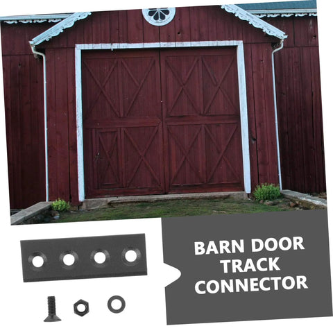 Barn door with Sliding Barn Door Track Connector Replacement Hardware Flat Repair Plate For Cabinet Doors Heavy Duty Metal Kit.