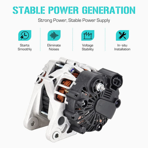 2.0L Replacement Alternator For 2007-2012 Elantra, 2010-2011 Soul, 2007-2009 Spectra, 2007-2009 Spectra5 SX With OE Specs