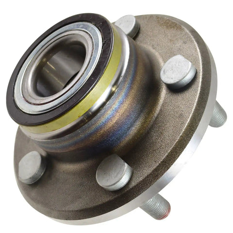 Two Piece Front And Rear Wheel Bearing And Hub Assembly Set For 2005 2009 Chrysler 300 2006 2009 Dodge Charger And 2005 2008 Magnum Premium OEM Grade Hub Bearings With Easy Install close-up view of wheel bearing and hub assembly.