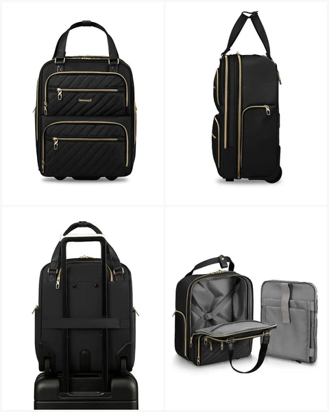 Underseat Carry On Luggage With Wheels For Quick Weekend Trips Soft Sided Personal Item Case Lightweight 16 Inch Cabin Bag