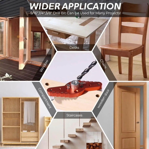 Floating Shelf Dowel Jig Kit With Half Inch By Eleven Point Eight Inch Drill Bit For Hidden Shelf Brackets displayed with furniture applications.