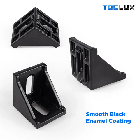 10 Sets Black 4040 Aluminum Extrusion Corner Bracket Kit with 10 Corner Brackets, spring T Nuts, Hex Screws, and Hex Wrench