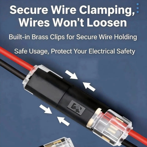 Dual Wire Plug In Connectors With Buckle Terminal Block Waterproof Cable Clamps For Quick Snap Installation No Tools Required