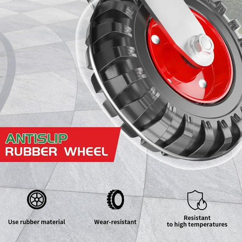 8 Inch Fence Gate Wheel For Metal Tube Gates, Heavy Duty Gate Caster With 360 Degree Rotation showing close-up rubber wheel