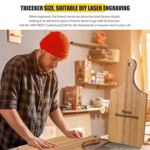 Six Piece Thick Acacia Wood Cutting Board Set For Chopping And Serving Charcuterie Laser Engraving Friendly Bulk Wood Boards With Handle Holes Perfect Gift For Mothers Day Weddings Housewarmings By Lounsweer.
