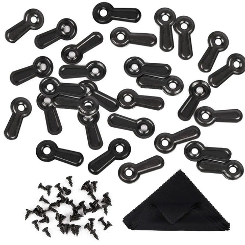 300 Turn Button Fasteners With 300 Screws For Picture Frames And Craft Projects, Black Metal Frame Hardware, top view