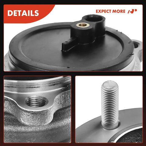 Close-up of Two Pack Rear Wheel Bearing And Hub Assembly With Five Lug For Mazda CX5 2013 Through 2020 And Mazda 6 2014 Through 2020 Direct Fit FWD Only High Load Capacity Ball Or Roller Bearing For Superior Axial And Radial Load Support showing details.