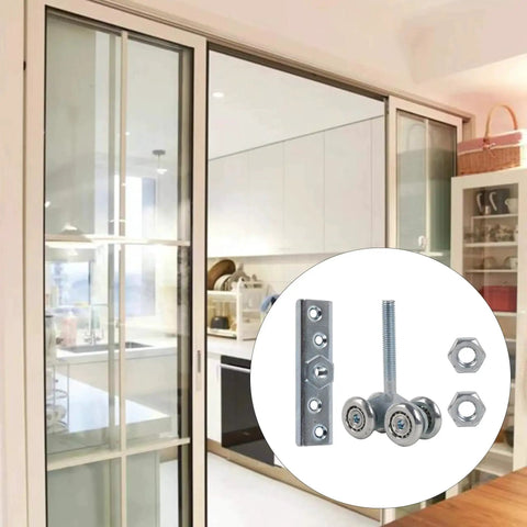 24mm Wheel Dia Steel Rail Hanging Trolley Wheel Sliding Track Roller With 90kg Load Bearing And Nuts shown in a kitchen setup