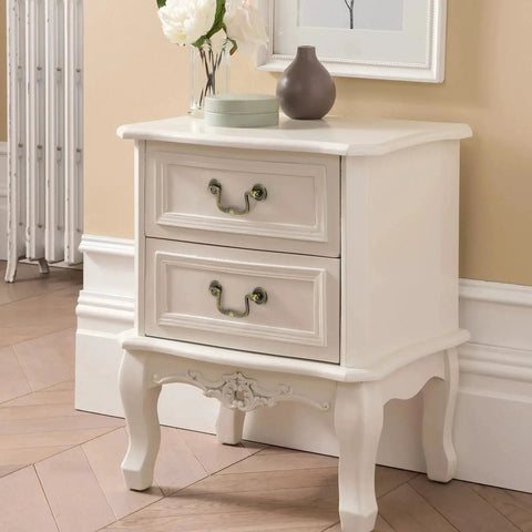 Antique Bronze Cabinet Pulls installed on white vintage dresser with floral decor, showcasing 3.5 inch center hole 88mm handles.