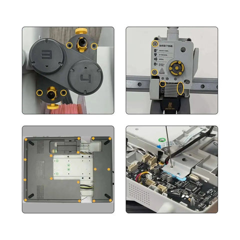 BambuLab A1 A1 Mini AMS Lite 3D Printer Screws Kit installation view, showing precise extruder mounting hardware and screw placement.