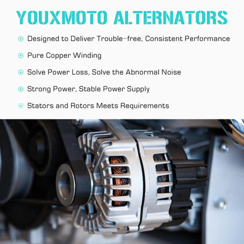 3.5L V6 Alternator Replacement For Quest Murano Maxima Altima 2007 To 2010 And 2011 To 2017 12V 130A CW Pulley in engine