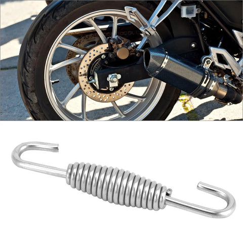Eight stainless steel motorcycle exhaust pipe springs with swivel-hook design, anti-binding, 68mm/2.68in length.