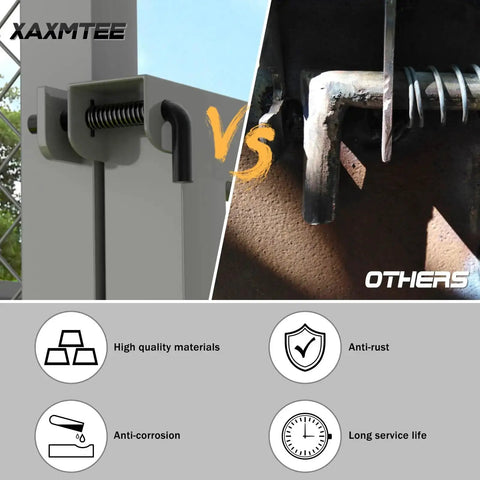 Side-by-side comparison of Heavy Duty Trailer Gate Spring Latch Kit With Extra Pins 2 Pack showing high-quality materials and durability.