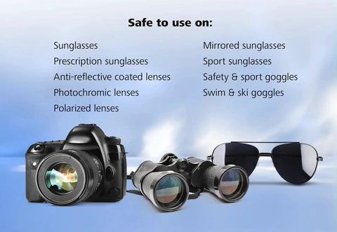 ZEISS Premium Sunglasses Wipes Pre Moistened 120 Count Safe For All Lenses with camera, binoculars, sunglasses