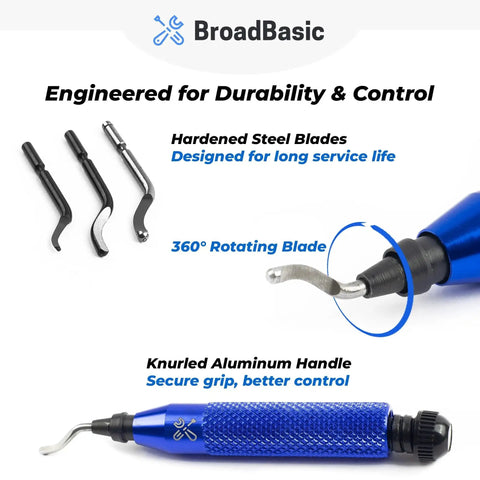 Deburring Tool Kit With 20 High Speed Steel Blades And Storage Handle For 360 Degree Swivel Burr Remover Ideal For Metal PVC Copper Pipe 3D Printing And Plastic Edge Cleanup Tool Durable Long Lasting Blades For Clean Edges