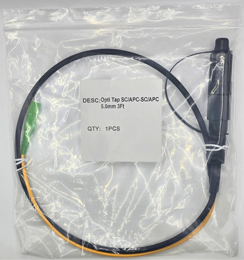 Amazon Opti Tap fiber patch cable SC/APC to SC/APC, 5.0mm LSZH jacket, simplex SMF G.657.A2, 1 ft