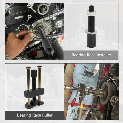 Transmission Mainshaft Inner Bearing Race Tool Installer Puller For Big Twin Five And Six Speed Transmissions From 1984 To Present Replace 34902 84 Crafted From High Hardness Carbon Steel With Heat Treatment For Superior Strength And Durable Long Life in use and display