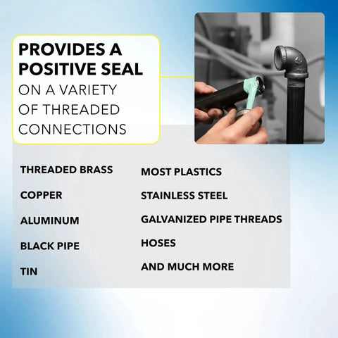 NT Pipe Thread Sealant For Metal And Plastic Heavy Duty High Performance No Drip Leak Protection NSF PFAS Free 1 Pint applied