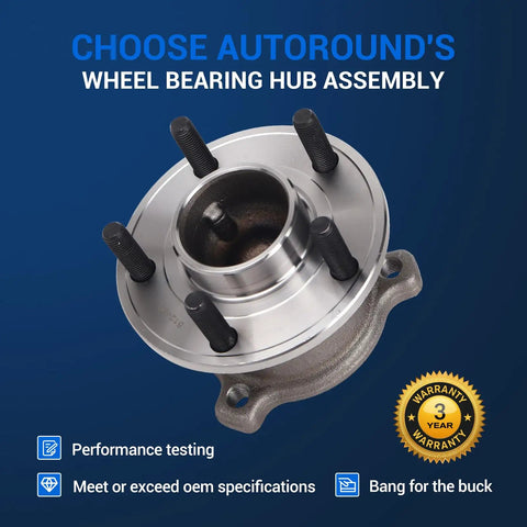 Rear Wheel Bearing And Hub Assembly 512499 For Ford Escape 2013 To 2019, C Max 2013 To 2018, Lincoln MKC 2015 To 2019, 5 Lug With ABS Sensor