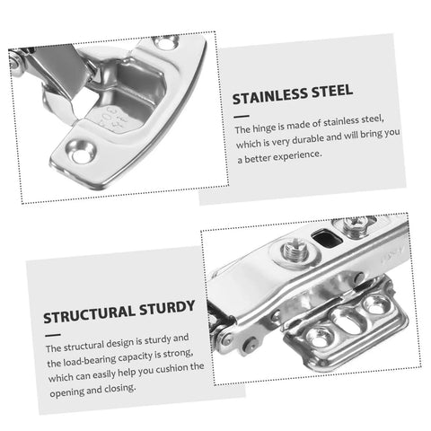 Close-up of Stainless Steel Cabinet Hinges 12 Pack Heavy Duty Door Hinge Set For Kitchen Cabinets, highlighting durability and design.