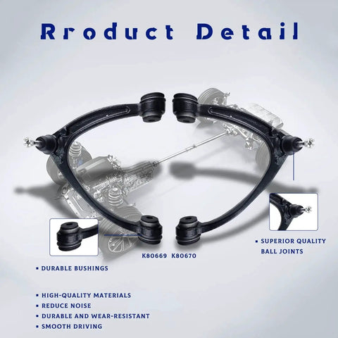 Beefed Up Front Upper Left And Right Control Arm Kit With Ball Joints Replacement For Chevy Silverado 1500, image showing parts details