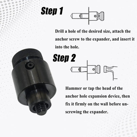 3/8-16 Screw Anchor Expander For Masonry Anchors Fits Anchor 84305 Power Drill Part Replacement, shown with installation steps