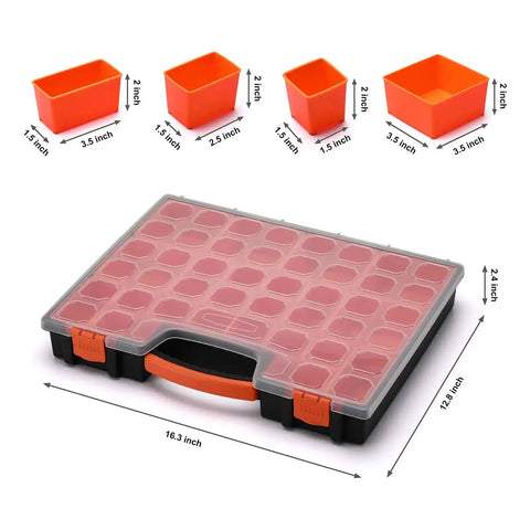 Two Pack 22 Compartment Toolbox Organizer Set For Hardware Nuts Bolts Nails And Small Tools Built Tough As Nails Durable Plastic Storage Case