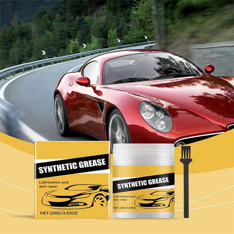 Heavy Duty Car Care Synthetic Grease For Cars Doors Hinges And Wheel Bearings Multi Purpose Lubricant Set shown with car